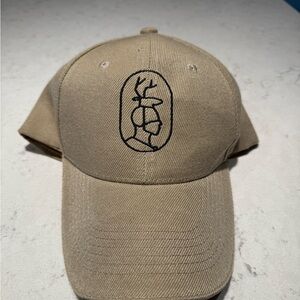 Tan Baseball Cap with Black Embroidery